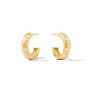 JULIE VOS LUNA STONE HOOP Gold Star-Embellished Earrings